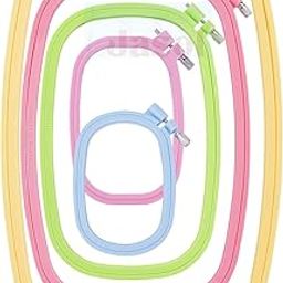 Embroidery Hoops Set 5pcs Square Rectangular, Abs Plastic Cross Stitch Hoop 5 Inch 6 Inch 10 Inch 13 Inch 16 Inch Embroidery Hoop for Art Craft Handy Sewing (Pack of 5 Sizes)-2