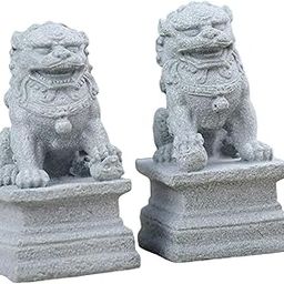 BNF 1 Pair Chinese Style Lions Statues Garden Sculptures for Outdoor Pathway-image-39