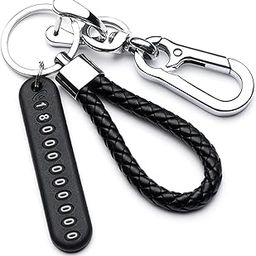 HSR Car and Motorbike Accessories Car Keychain, Anti-lost Phone Number Card Braided Rope Organizer with Horseshoe Buckle, Universal for For Car, Bike, Office, Home-picture-30