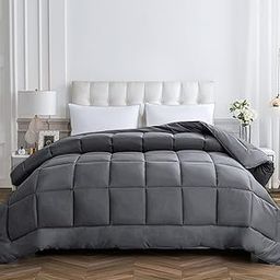 Cozynight Down Alternative Comforter-All Season Super King Plus Comforters Duvet Insert with Corner Tabs-Breathable-Diamond Stitched Reversible Gray Comforter 128x120 inches-image-32