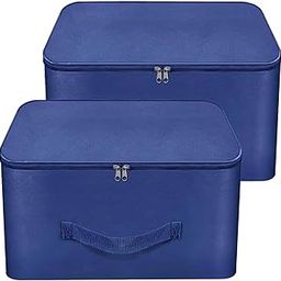 URBANIC HOMEESENTIA Nylon Wardrobe Bag Underbed Moisture Proof Cloth Storage Organizer, Storage box for Clothes Saree Bags with Zippered Closure & Handle (Blue, 38x35.5x25.4 cm)-image-39