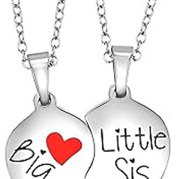 Big Sis & Little Sis Heart Necklace Set, Sister Necklace Jewelry Gift Set for 2-image-11