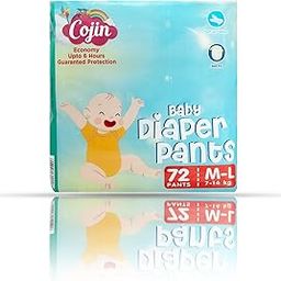 Cojin Economy Baby Diaper Pants (M-L, 72 Baby Diaper Pants,Upto 6 hours guarranted protection,Economy baby diapers-image-38