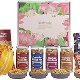 Gladful Happiness Delivered Rakhi Gift Hamper – 12-in-1 Utsav Gift Box with Clean Snacks, Festive Rituals, Sweets & More | Perfect Raksha Bandhan Gift for Brother & Sister-image-96