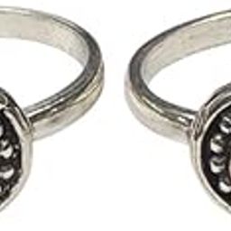925 Sterling Silver Toe Rings for Women, Adjustable, Antique Design, Set of 2-image-78
