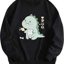 Cute Dinosaur Sweatshirt Hoodie Women Girl Casual Stylish Latest Black Lavender Pink White 399 499 Under-image-94