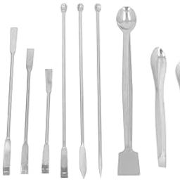 12Pcs Laboratory Spatula, Stainless Steel Reagent Scoop Spoon Kit for Experiment, 12 Different Shapes Double Head Mixing Spoon with Long Handle, Practical Use for Home and Lab-image-74