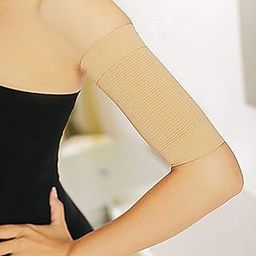 Designeez® 1 Pair Slimming Arm Sleeves – Elastic Compression Arm Shapers for Women, Sport Arm Slimmers, Tone & Shape Upper Arms | Color- Beige-image-6