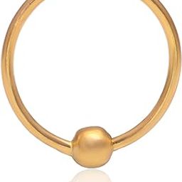 Pure 925 Sterling Silver Gold Plated Hypoallergenic Wire Body Piercing Hoop Septum Nose Ring for Women & Girls-10