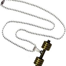 Fitness Gym Dumbbell Locket Green Zinc,Metal Necklace Chain For Men And Women-image-16