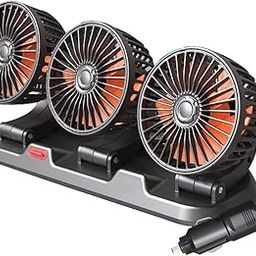 AutoBizarre 12V Electric Car Cooling Fan 360° Rotatable Triple Heads High Air Circulator Fan Manual Rotation 2 Speed for All Cars-image-18