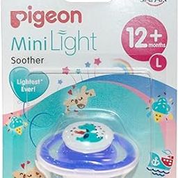 Pigeon Minilight Soother L Size Ultra-Light Silicone Pacifier for 6-12 Months | Soft Baby Soother Nipple | Teether & Feeding Soother for Baby Mouth Comfort (Blue)-18