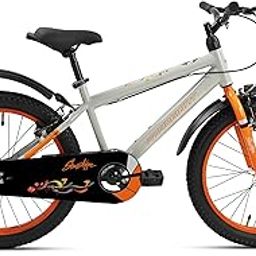 ROADGIANT Showstopper, 20 T, Kids Bicycle, Single Speed, Steel Frame Cycle, Ideal for 6+ Year, Unisex, 20-inch, Dual Colour, Grey (Orange)-image-2