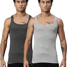 levi's 015 Men's Rib Pure Cotton Solid Vest - Square-Neck, Sleeveless Side Branding, Snug fit with Easy Tucked (Pack of 2)-picture-4