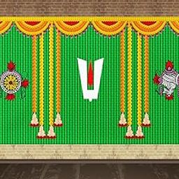 Sukalpa Pooja Backdrop Cloth thirunaamam shanku chakra namam Lord Vishnu Balaji Design for all Pooja,House functions,Traditional Events,House warming Background Curtain Cloth for Pooja,Festival Fabric-image-15