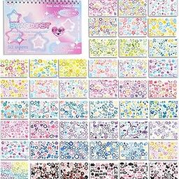Toyshine 50 Sheets Approx 2000 Stickers Book Cute Butterfly Stars Heart Ribbons Stickers for Kids Room Scrapbooking Notebook Project Practicles Decoration & Fun Birthday Gift Party Supplies Reward-image-32