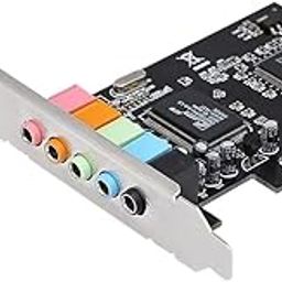 PCI-E Express Expansion Card 5.1 Sound 5 Port Sound Card Stereo Surround Sound Card for Desktop Black-13