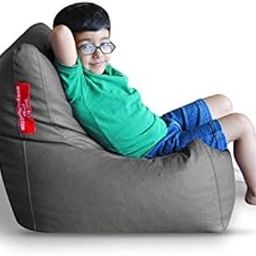 Style Homez Premium Leatherette Bean Bag L Size Chair Grey Color, Cover Only-image-57