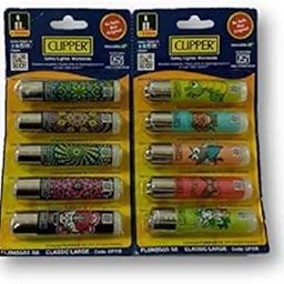 Clipper CP-11 Refillable Cigarette Gas Lighter (Mix Colors) (Pack of 10 Pcs) Lighters Print Design Coming as per Stock Available.-0