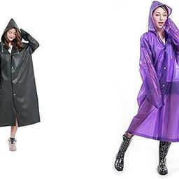 Unisex's Rain Coat (EvaRaincoat-Black Unisex Long Length Rain Coat (Evaraincoat, Purple, Free Size)-image-59