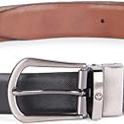 Men Textured Formal Italian Leather with Brush Gun Buckle Belt-image-7