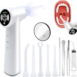 Tonsil Stone Vacuum Removal Kit with LED Light - Electronic Tonsil Stone Remover Tool with 6 Levels Suction, Shadowless Light, 5 Silicone Nozzles, Tweezers, Tough Plate, Swabs, 5X Magnifying Mirror-image-33