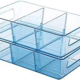 Shoperd Refrigerator Organizer Bins, Kitchen Organizer Container, Plastic Fridge Container 1600ml (Pack of 2)(Blue)-image-82