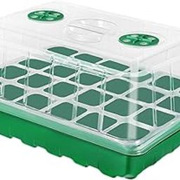 UJEAVETTE Seedling Starting Tray 24 Cells Nursery Tray for Hydroponic Indoor Gardening Green-image-39