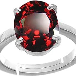 7.00 Carat Certified Unheated Untreated AA++ Quality Natural Hessonite Garnet Gomed Adjustable Silver Ring Loose Gemstone for Women's and Men's (Adjustable Silver Ring)-image-55
