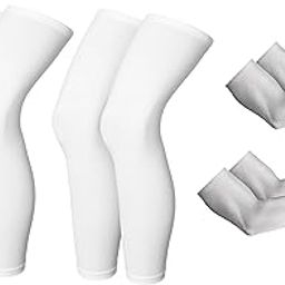 Leg Sleeve & Arm Sleeve Combo for Men Women (Leg Sleeve White-2 & Arm Sleev White -2)-image-79