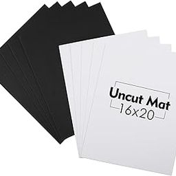 Mat Board Center, Pack of 10 16x20 Uncut Matte Boards, White and Black Backing Mat Boards for Prints, Frames, Photos, Crafts-image-68