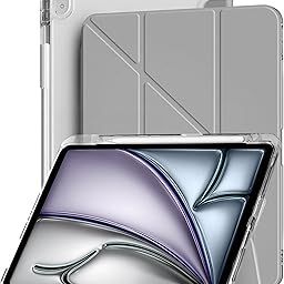 eller santé® Transparent Smart Back Cover Case for iPad (A16) 11th/10th Generation (2025/2022) Pencil Holder Free-Angle Viewing with Adjustable Stand 11-inch/10.9-inch [Auto Sleep Wake]- Grey-13