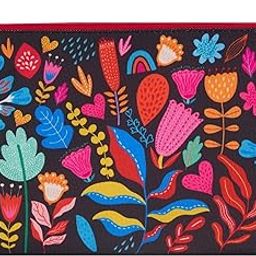 DOODLE Multifunctional Cosmetic Pouch|Pouch For Girls|Makeup Organizer|Toiletry Bag|Perfect For Daily Use, Vacation, Business Trip - (Vibrant Buds, 14 Cm, S)-43