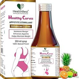 Healthbest Weight Syrup For Women & Girls - 200ml - Enhance Curves & Body Shape - Boost Appetite, Digestive Metabolism & Energy Tonic - Pineapple Flavor-1