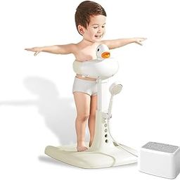 ERITIN Baby Shower Bath Stand with Adjustable Height, Non-Slip Base, Huggable Duckling, Baby Bath Stand With Cartoon Duck, Safe Design,Easy to Use, Durable, Foldable Compact Aid for 6-36 Month Kids (STANDARD)-image-54