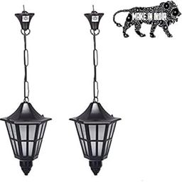 WHITERAY Traditional Black mild Steel Indoor/Outdoor Hanging Pendant Ceiling Lamp Light for Dining Room, Bedroom, Living Room, Bar, Restaurants Decor (Bulb Not Included) (Set of 2)-1