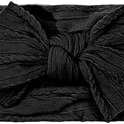 SYGA Baby Headbands Soft Nylon Bow Hairbands Strechable for Newborns, Infants, Toddlers and Kids 0-3 Years (Black)-image-32