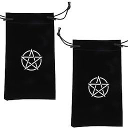 2pcs Tarot Card Storage Bag Pentacle Pattern Drawstring Bag Black Card Party Favor Storage Bag Pouch for Tarot Board Game-image-93