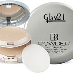 Glam21, 2-in-1 Compact Powder (BB Powder 20gm)| Instant Weightless Matte Finish Look | Long-lasting | Peerless Soft Skin | Natural-02-27