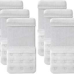 Women's Bra Extender 3 Hook Bra Extension Strap Soft and Comfortable 6 Pcs white-11