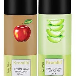 Kremlin Crystal Clear Gel Hair Color | 100 ML Apple Cider Vineger+100 ML Alovera | With Free Hand Gloves | Paraben and Ammonia Free | Suitable For Hair Type (Dark Brown, 200 Ml)-image-54