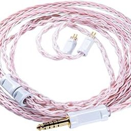 Yongse Sakura Sound Earphone Re-Cable Upgrade Cable, 0.16 inch (4.4 mm), 6N-OCC, Litz HIFI, High Purity 6N Single Crystal Copper, Silver Plated, Compatible with Recabled, 8 Cores, 392 Core Silver-22