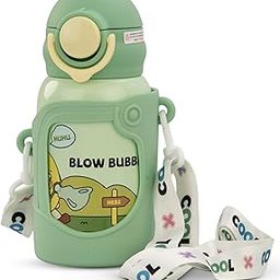 Baybee 2 in 1 Splash Sipper Water Bottle for Kids | BPA Free & Non-Toxic Water Bottle 500 ml | Zero Spill Sippy with Soft Silicone Straw & Pouch and Adjustable Strap for 6+ Months Baby &Toddlers-image-79