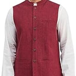 Red Cotton Nehru Jacket-picture-25