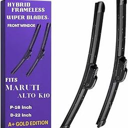 Alto K10 Wiper Blades A+ Gold Edition | 22” Driver + 16” Passenger | Frameless Hybrid Banana Type | Front Windshield Wipers | Silicone Rubber Car Wiper Blades-picture-19