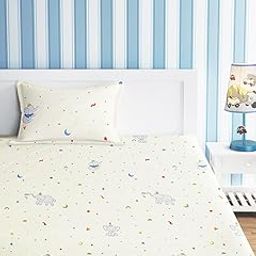 URBAN DREAM Kids Elephant Party Print White and Blue BEDSHEET Set (Single Bed)-image-95