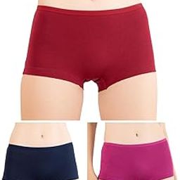 for Her Women's Boy Shorts Panty | High Coverage 100% Cotton Panty Set for Women |Mid Waist Boyleg Panty |Panties for Women Full Coverage-41