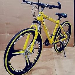 ZA ENTERPRISES B.M.W Cycle for Men with 21 Gear | Bicycle with Double Disc Break and Slim Tyre, Yellow-image-98