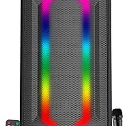 Intex Boombox 80W DJ Party Speaker | Upto 3 Hour Playback Time & Wireless Karaoke Mic | 7 Mode RGB Lights, Dynamic Bass and Sound Effect | LED Display, TWS Function & Remote Control (Black)-19