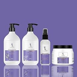 LA'BANGERRY Keratin Hair Combo Kit | Keratin Hair Shampoo,Conditioner Mask and Serum Infused with Keratin, Almond Oil, Jojoba Oil for Curly Wavy and Straight Hair | Sulfate Free Shampoo for Dry Damaged or Color Treated Hair | Reduces Dandruff | Made in India-9